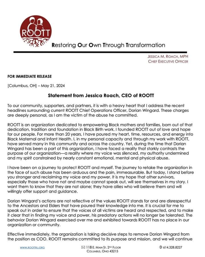 Statement from Jessica Roach, CEO of ROOTT